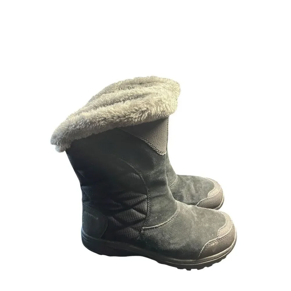 Columbia Womens Black Gray Ice Maiden Waterproof Winter Snow Boot Size 7